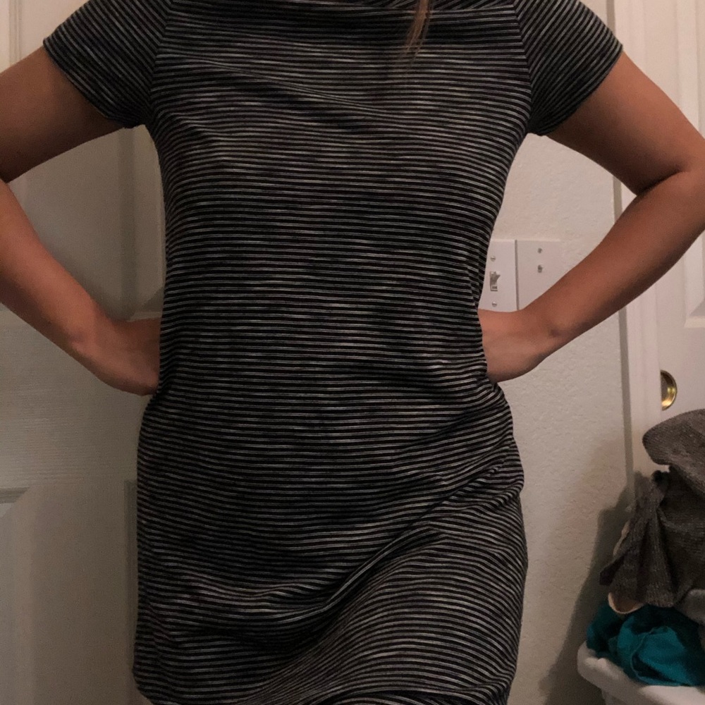 Black striped tshirt dress
